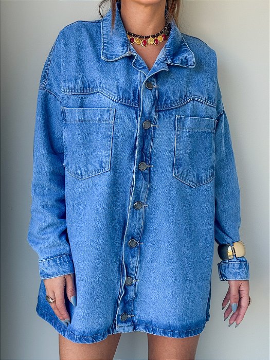 Camisa Oversized Jeans Claro