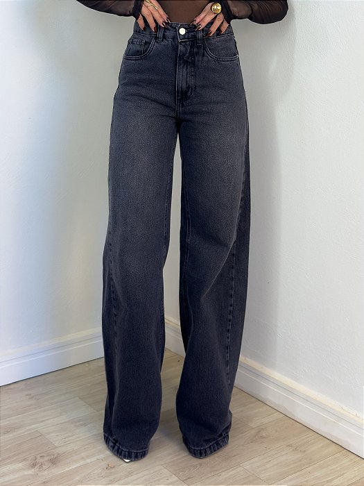 Calça Pantalona Jeans Black