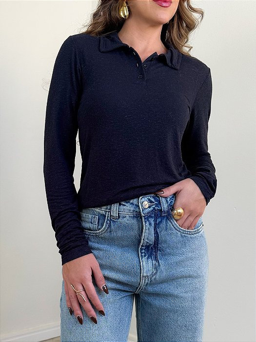 Blusa Gola Polo Manga Longa