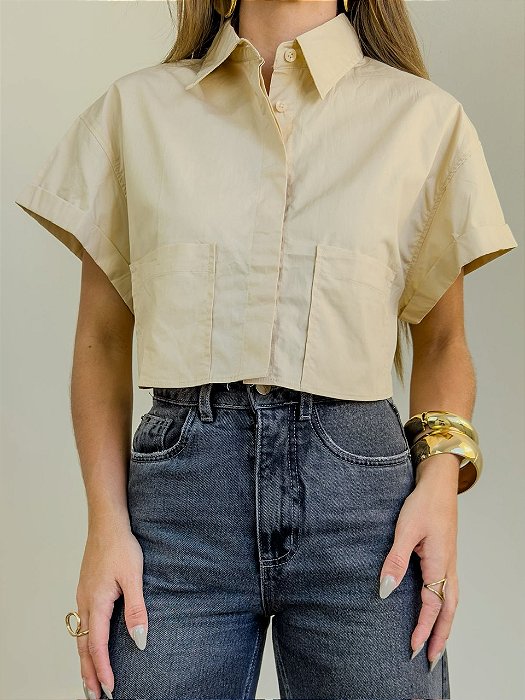 Camisa Cropped Matilde Nude