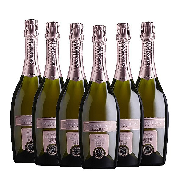 Espumante Premium Brut Rose 750ml - Casa Valduga - Caixa com 06 unidades