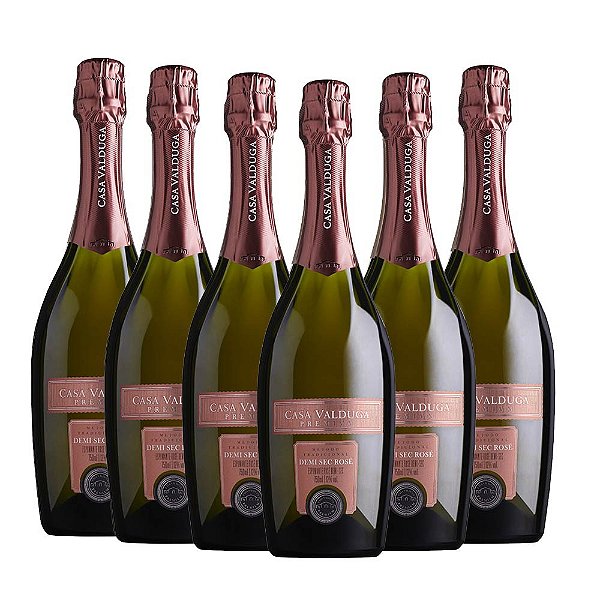 Espumante Premium Demi Sec Rose 750ml - Casa Valduga - Caixa com 06 unidades