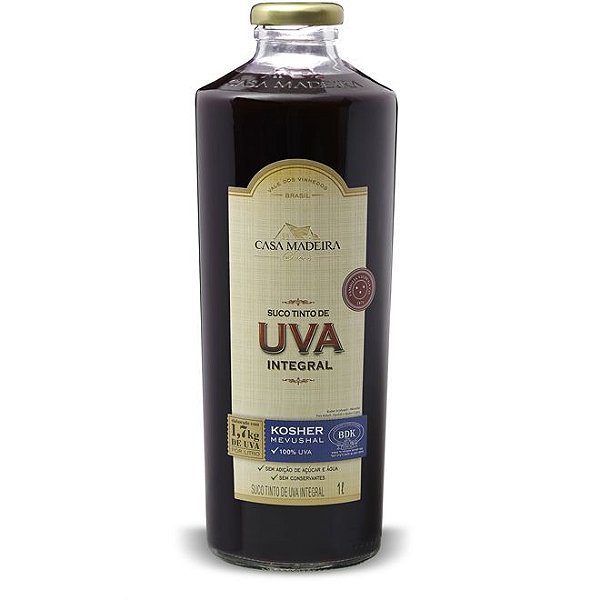 SUCO DE UVA KOSHER INTEGRAL 1 LITRO