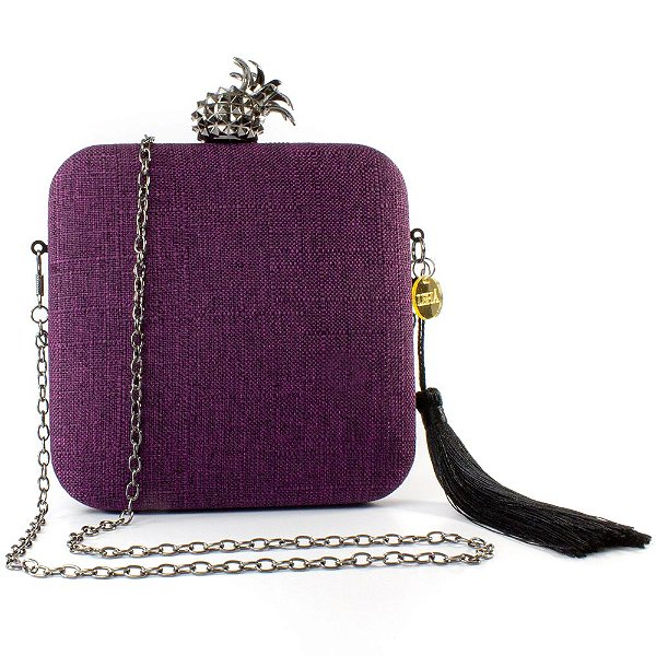 Bolsa Pequena Clutch Festa Mini Bag Quadrada Vinho