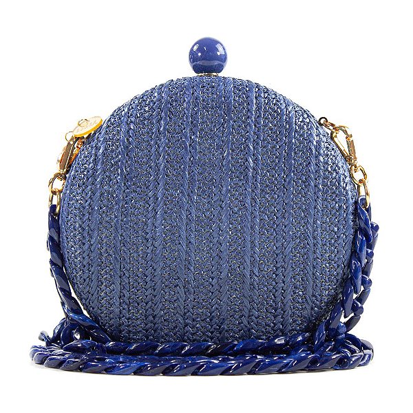 Bolsa De Mão Clutch Festa Casamento Formatura Azul Corrente