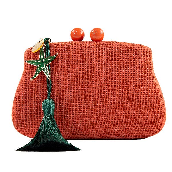 Bolsa Pequena Clutch Festa Casamento Formatura Laranja Verde