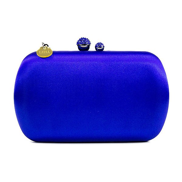 Bolsa de Cetim Mão Clutch Festa Casamento Formatura Azul Royal Brilho