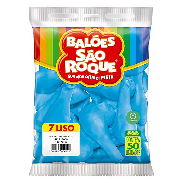 Balão São Roque Imperial n°7 Liso Azul Baby