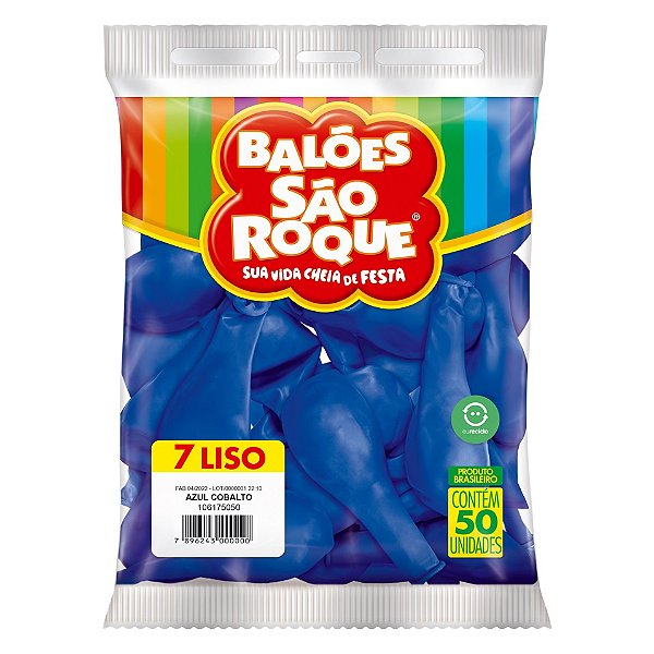 Balão São Roque Imperial n°7 Liso Azul Cobalto