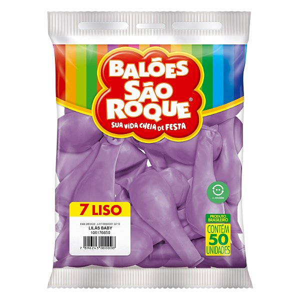 Balão São Roque Imperial n°7 Liso Lilás Baby