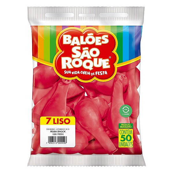 Balão São Roque Imperial n°7 Liso Rosa Shock