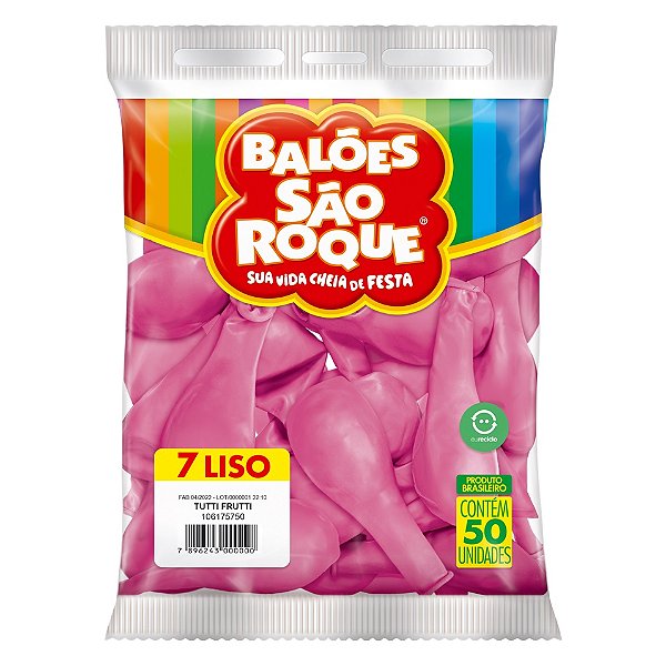 Balão São Roque Imperial n°7 Liso Rosa Tutti-Frutti