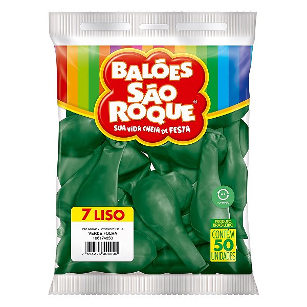 Balão São Roque Imperial n°7 Liso Verde Folha