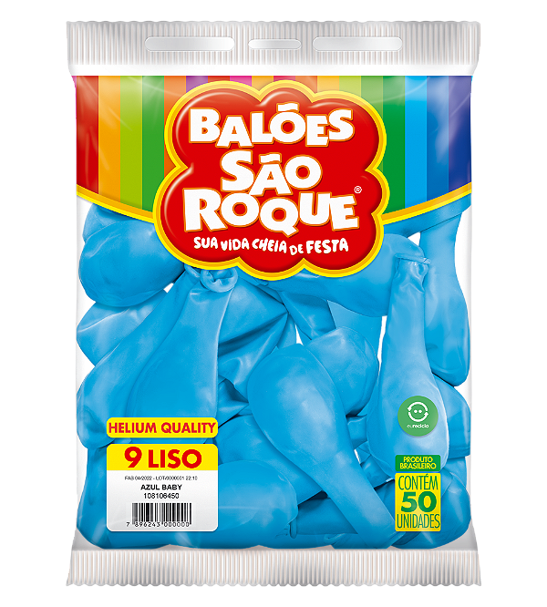 Balão São Roque Imperial n°9 Liso Azul Baby