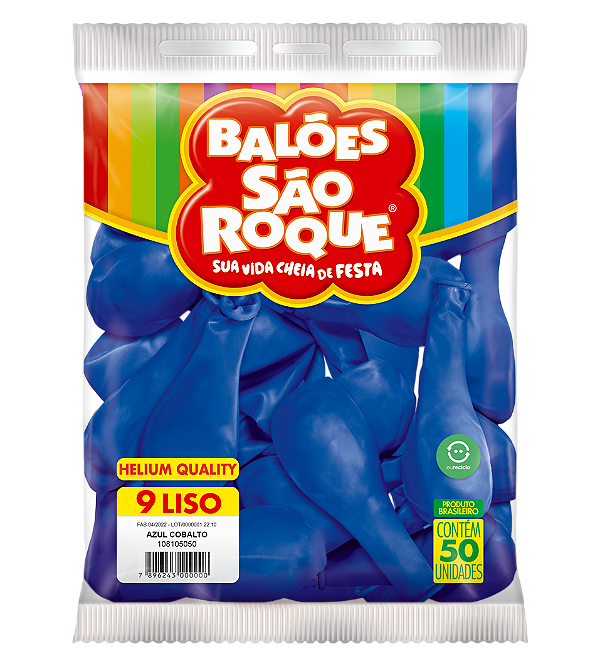 Balão São Roque Imperial n°9 Liso Azul Cobalto