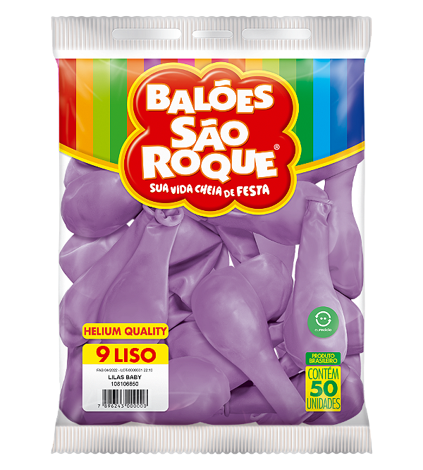 Balão São Roque Imperial n°9 Liso Lilás Baby