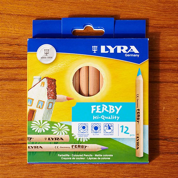 Lápis grosso de 12cm Lyra Ferby - caixa com 12 cores