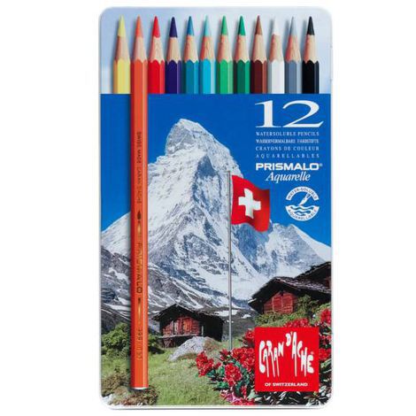 Lápis de cor aquarelável Prismalo Caran d'Ache  - 12 cores