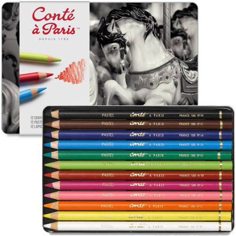 Lápis pastel seco Conte à Paris - 12 cores
