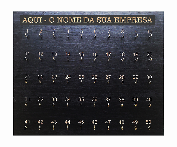 Porta Chaves Numerado 50 Ganchos Personalizado