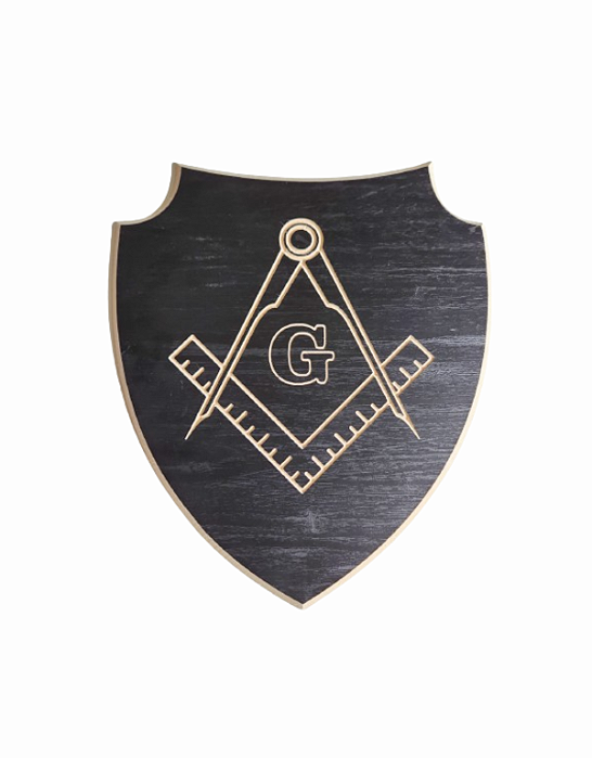 Placa Escudo - Maçonaria - Compasso e Esquadro