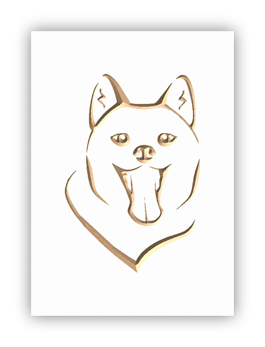 Quadro em Madeira - Cães Raça - Akita