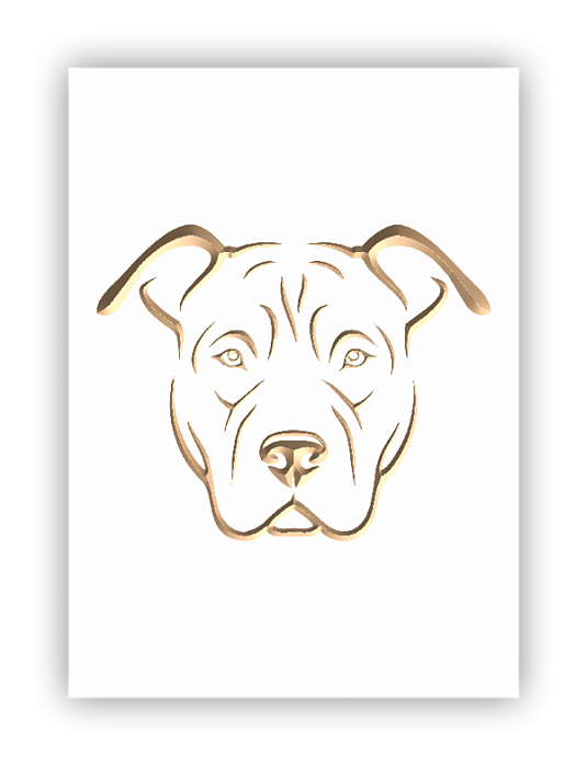 Quadro em Madeira - Cães Raça - American Staffordshire