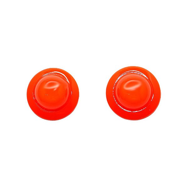 Brinco Pastilha Resina Coral Grande