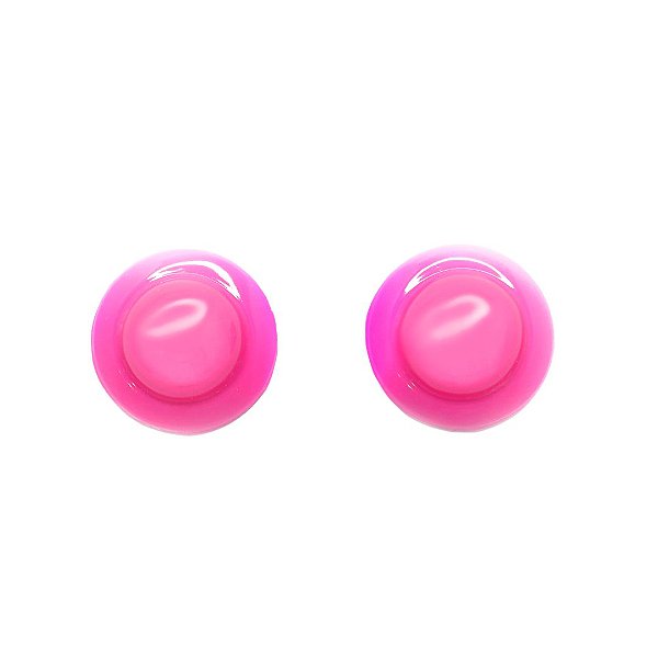 Brinco Pastilha Resina Rosa Grande