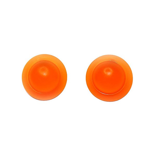 Brinco Pastilha Resina Laranja Grande