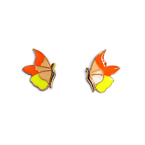 Brinco Borboleta Off White Colorful