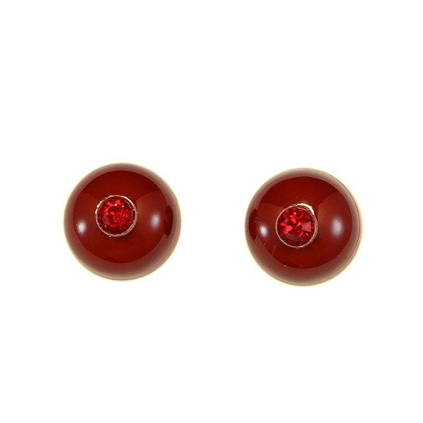 Brinco Resina Cristal Marsala