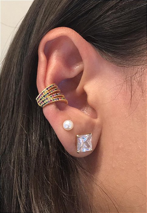 Piercing Fake Voltas Zircônias Rainbow