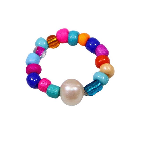 Anel Beads Pérola Colorful