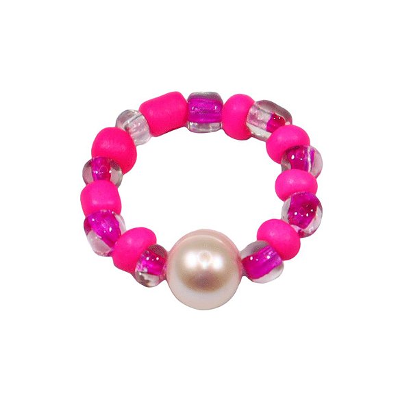Anel Beads Pérola Pink