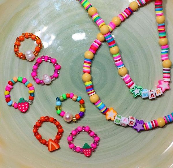 Anel Beads Pérola Pink