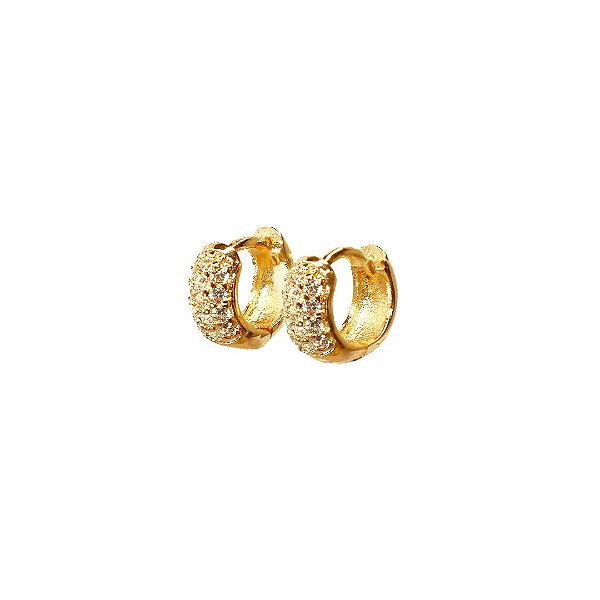 Argola Mini Zircônias Cravejadas