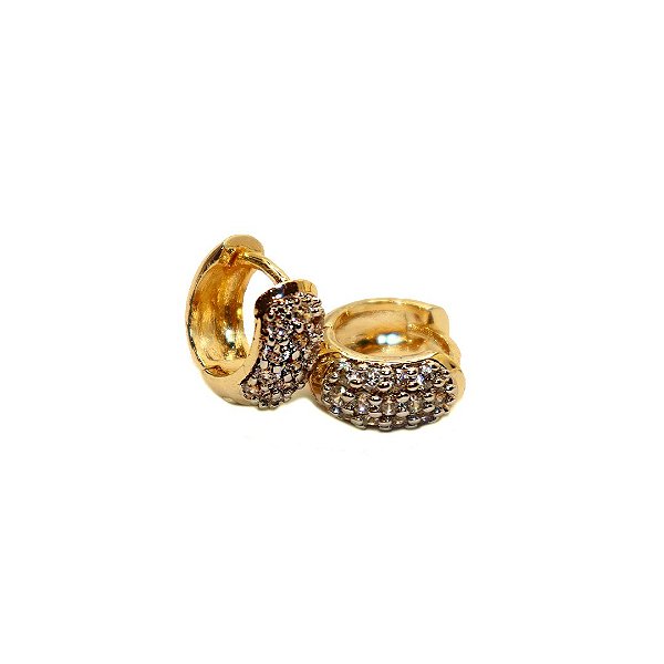 Argola Mini Zircônias Cravejadas Prata