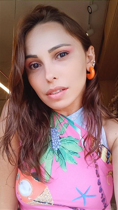 Argola Resina Laranja