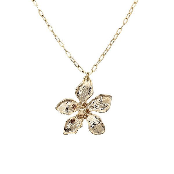 Colar Flor Dourado