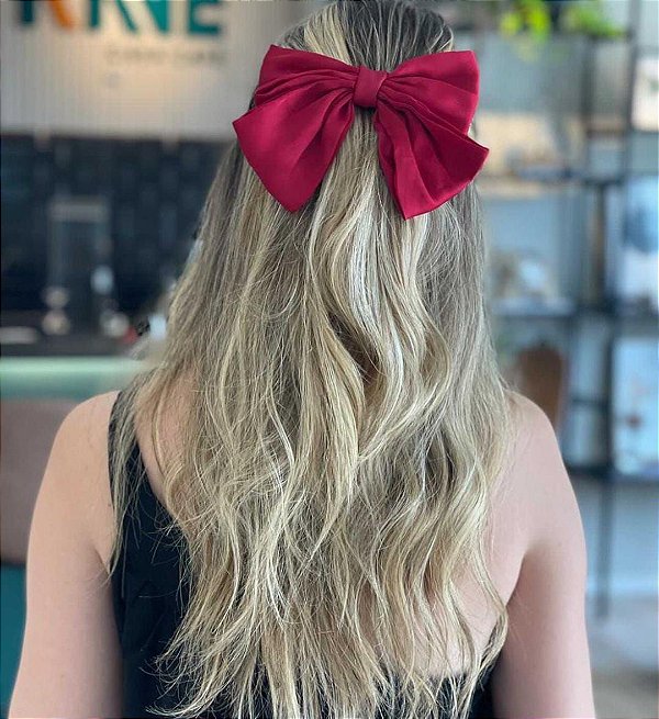 Laço de Cabelo Cetim Marsala