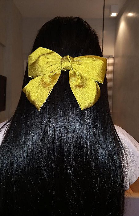 Laço de Cabelo Cetim Verde Oliva