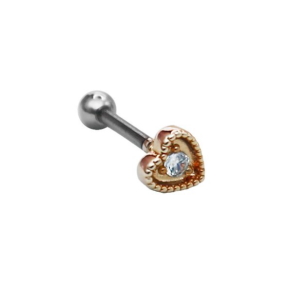 Piercing Coração Mini  Dourado