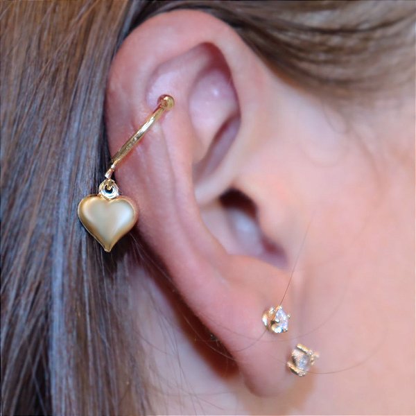 Piercing Fake Pingente Coração
