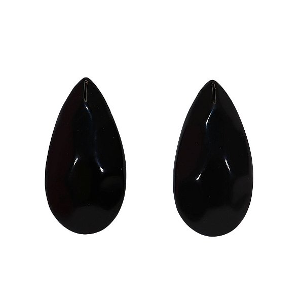 Brinco Gota Resina Preto