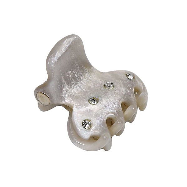 Piranha Pequena Acrílico Base Oval Prata Perolado