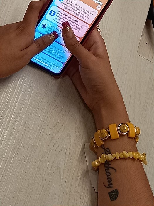Duo Pulseiras Beads Amarelo