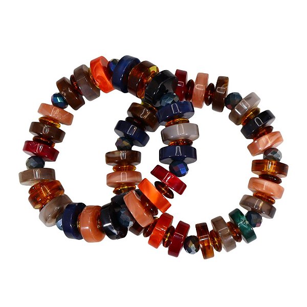Pulseiras Discos Resina Cores
