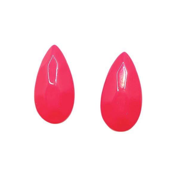 Brinco Gota Resina Pink