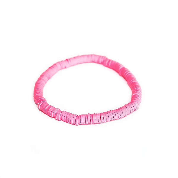 Pulseira Emborrachado Disco Rosa